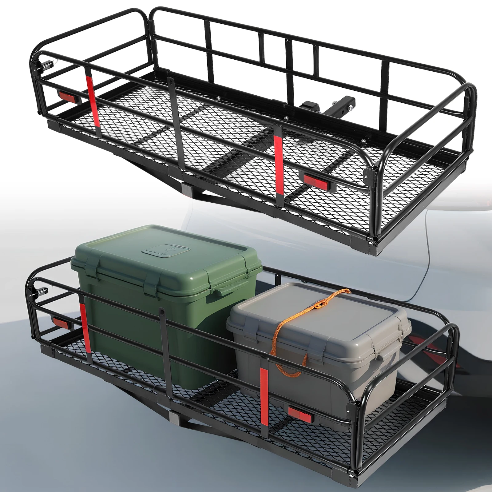 Rear Luggage Basket 500 Lbs Cargo Carrier Basket Rear Hitch Tray for Car SUV Camping Traveling
Rear Luggage Basket 500 Lbs Cargo Carrier Basket Rear Hitch Tray for Car SUV Camping Traveling