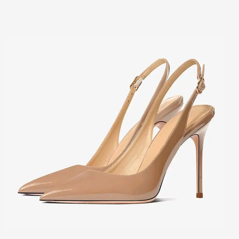 Nude Slingback 10cm Stiletto Sexy Pointy Toe Patent Leather Pumps 12cm High Heels Buckle Woman Party Shoes Cutouts Heels QP247
Nude Slingback 10cm Stiletto Sexy Pointy Toe Patent Leather Pumps 12cm High Heels Buckle Woman Party Shoes Cutouts Heels QP247
