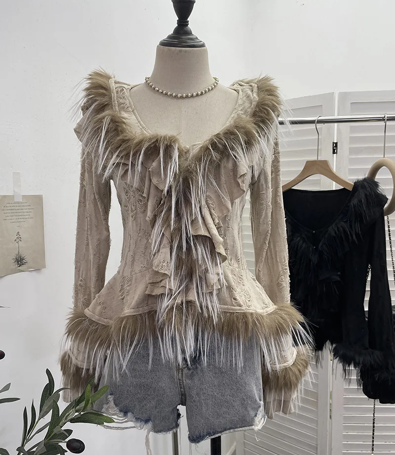 Женский вязаный топ в стиле Wasteland с нерегулярными грибками и кисточками, рваный лоскутный пушистый топ, кардиган для горячих девушек, праздничная одежда
Женский вязаный топ в стиле Wasteland с нерегулярными грибками и кисточками, рваный лоскутный пушистый топ, кардиган для горячих девушек, праздничная одежда