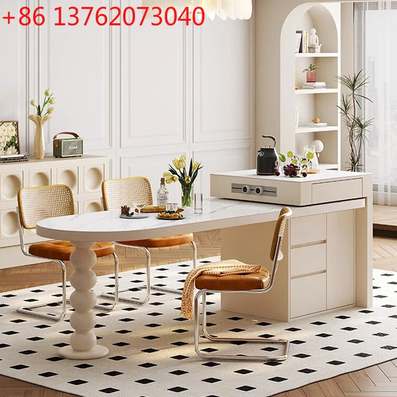 Shimadai Французский кремовый ветровой выдвижной обеденный стол, встроенный многофункциональный бытовой обеденный стол из каменной плиты для небольшой квартиры
Shimadai Французский кремовый ветровой выдвижной обеденный стол, встроенный многофункциональный бытовой обеденный стол из каменной плиты для небольшой квартиры