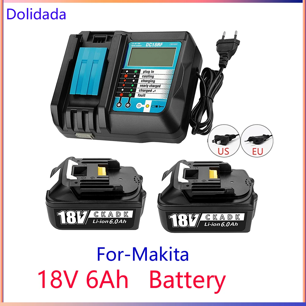 Литий-ионная аккумуляторная батарея для Makita 18 в 6 Ач для аккумуляторной дрели BL1840B BL1815 LXT 400 с зарядным устройством
Литий-ионная аккумуляторная батарея для Makita 18 в 6 Ач для аккумуляторной дрели BL1840B BL1815 LXT 400 с зарядным устройством