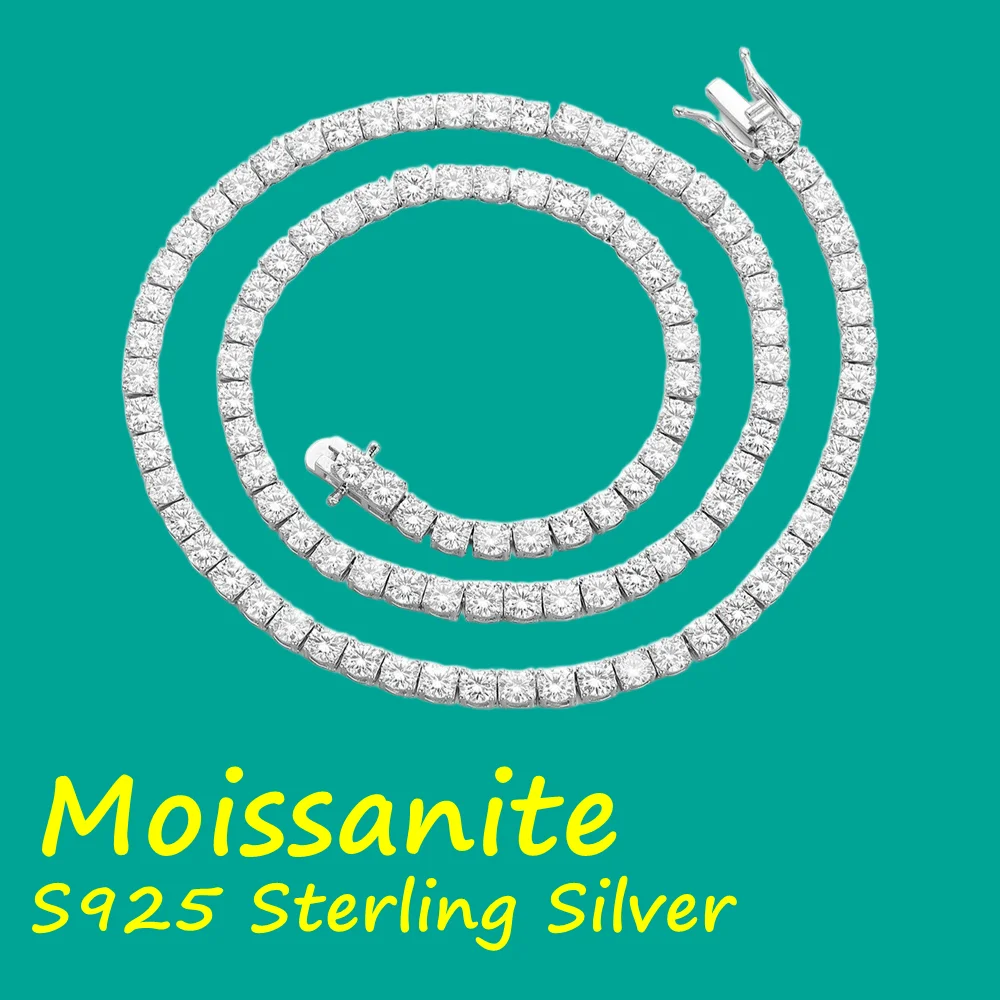 Factory Price S925 Stering silver D VVS1 Moissanite Tennis Necklace 3/4/5/6mm GRA for Women Man Jewellery Zircon
Factory Price S925 Stering silver D VVS1 Moissanite Tennis Necklace 3/4/5/6mm GRA for Women Man Jewellery Zircon