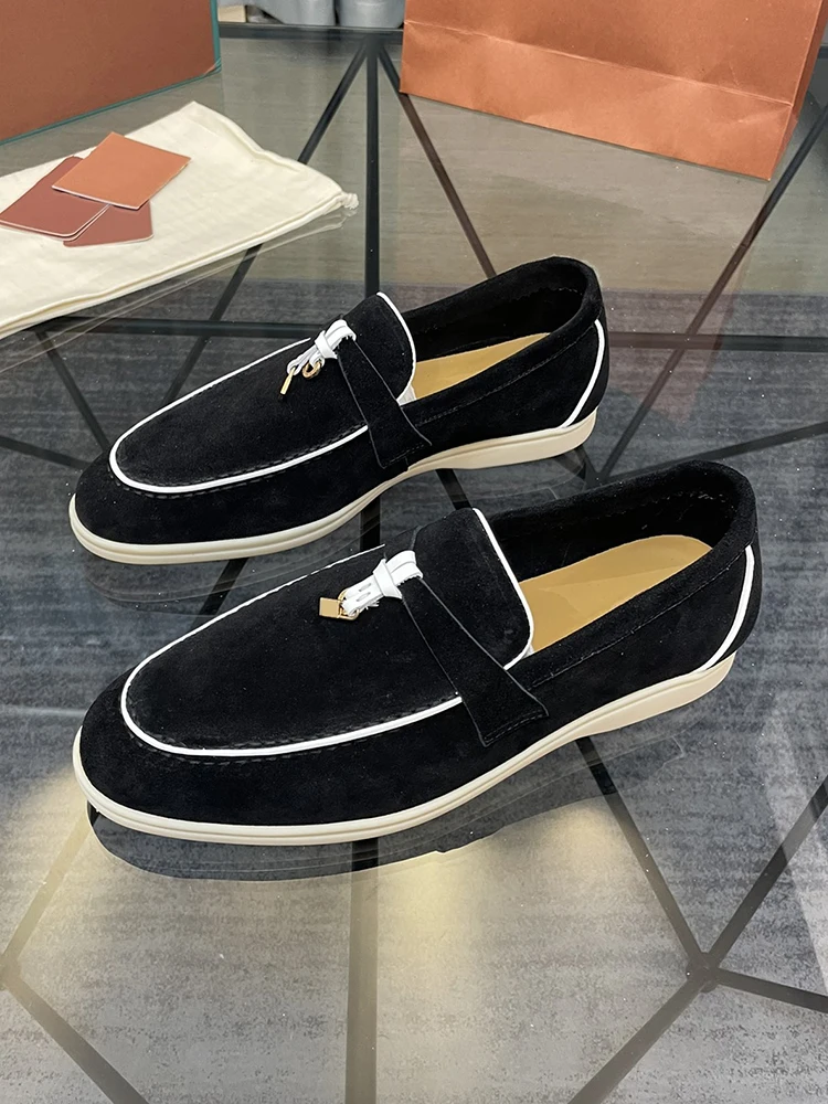 Spring Autumn Fashion Black Simplicity Flat Bottom Loafers Women's Casual Round Toe Metal Ornament Patchwork Anti-Skid Shoes
Spring Autumn Fashion Black Simplicity Flat Bottom Loafers Women's Casual Round Toe Metal Ornament Patchwork Anti-Skid Shoes