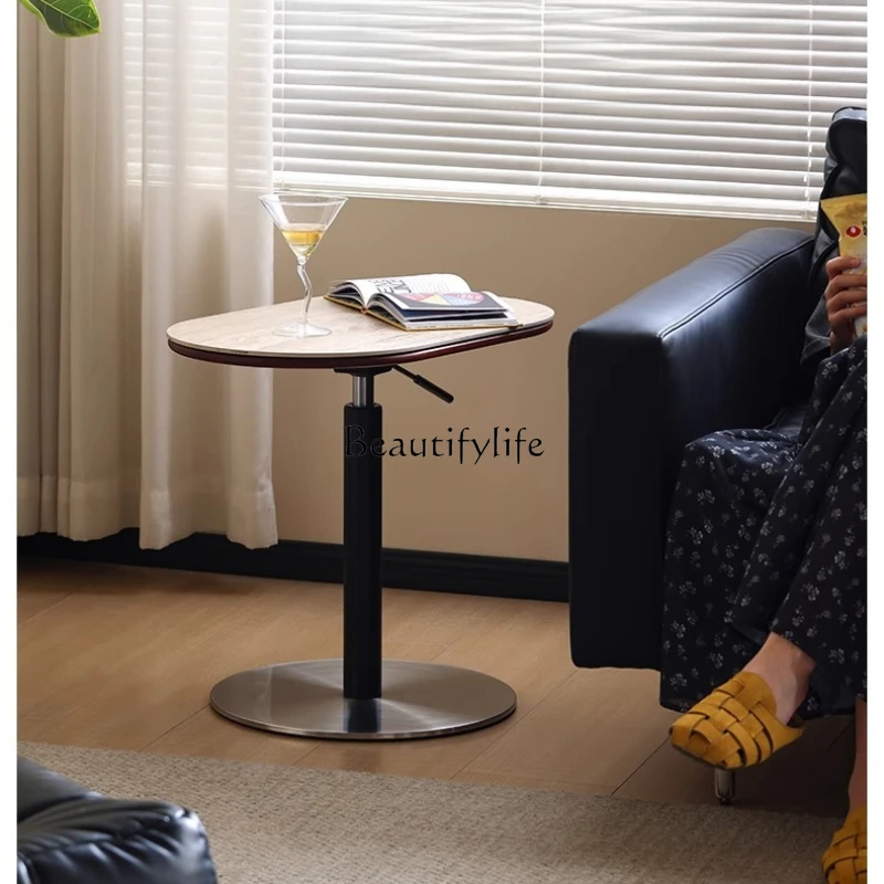 Lifting side few rotating sofa side few small apartment solid wood rock slab living room modern and simple 
Lifting side few rotating sofa side few small apartment solid wood rock slab living room modern and simple