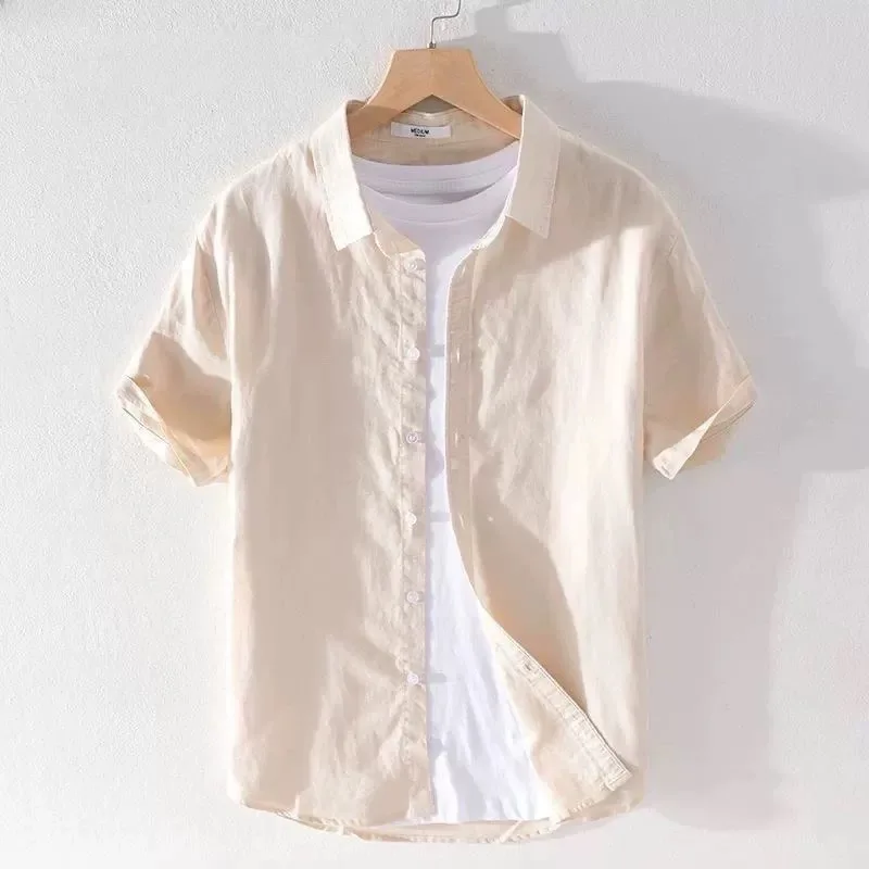 Summer Men's Cotton Linen Shirt Casual Loose Thin Breathable Short Sleeve Artistic Style Pure Color Top for Young People
Summer Men's Cotton Linen Shirt Casual Loose Thin Breathable Short Sleeve Artistic Style Pure Color Top for Young People