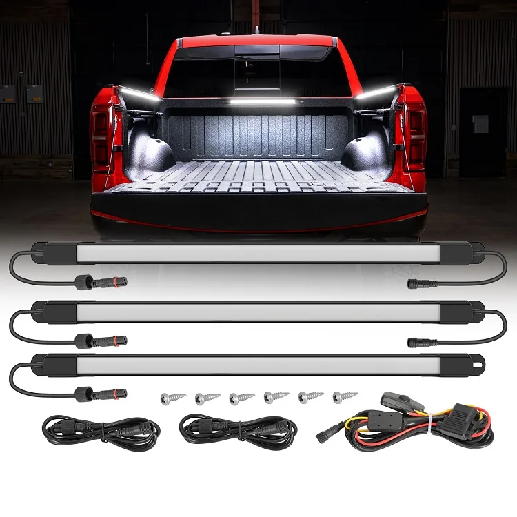 6000K white 3-piece 17-inch 198 LED waterproof 12-volt truck bed compartment lighting LED strip light for trucks
6000K white 3-piece 17-inch 198 LED waterproof 12-volt truck bed compartment lighting LED strip light for trucks