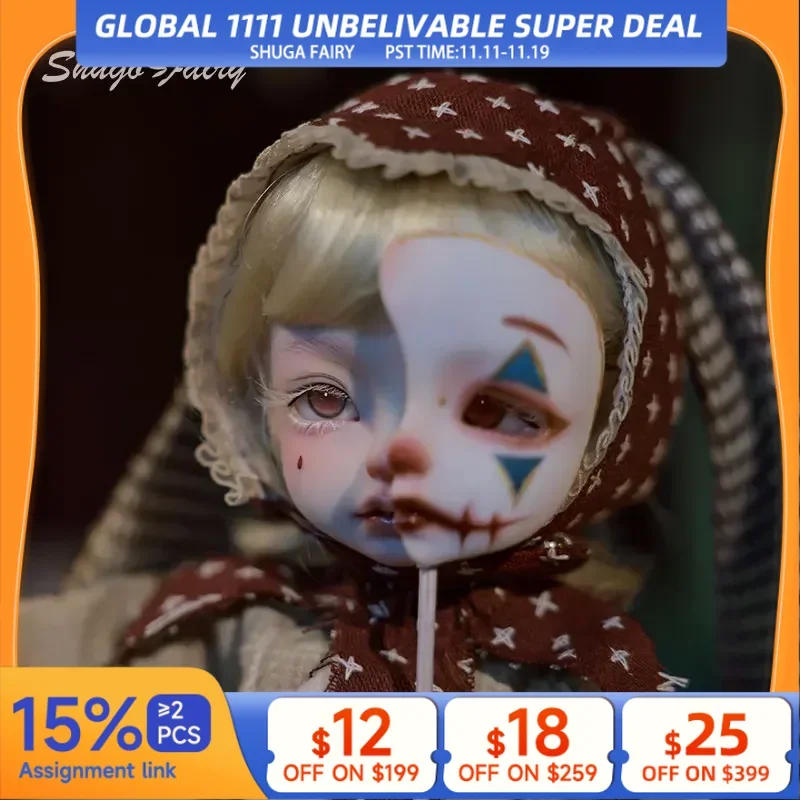 ShugaFairy Джокер 1/6 Bjd кукла Хэллоуин стиль клоуна вечерние цирковой исполнитель полумаска высокое качество шарнирные куклы игрушки
ShugaFairy Джокер 1/6 Bjd кукла Хэллоуин стиль клоуна вечерние цирковой исполнитель полумаска высокое качество шарнирные куклы игрушки