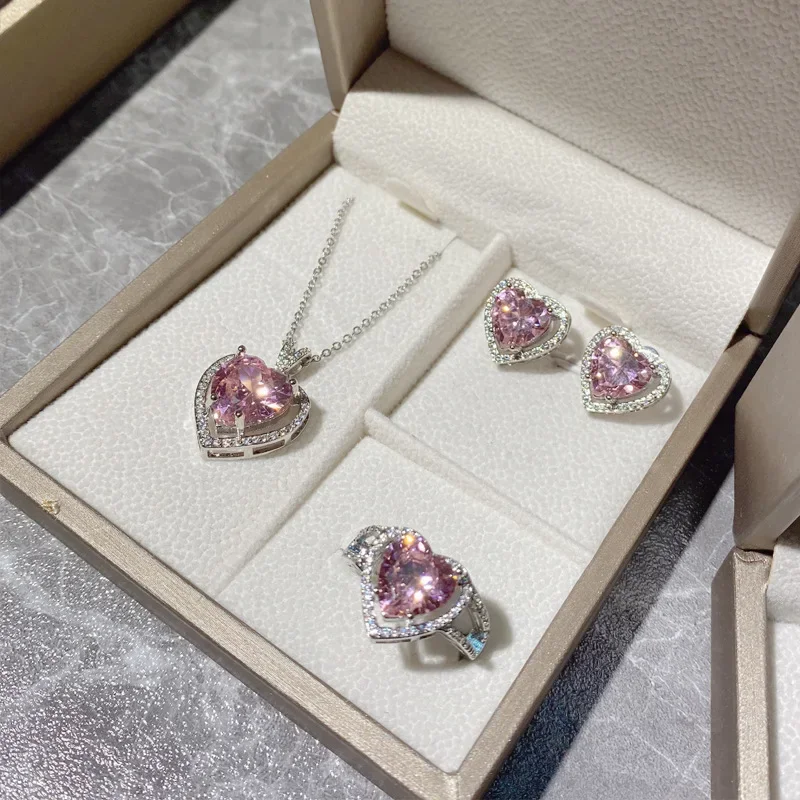 MDLFES Moissan Diamond Style New Luxury Colored Jewelry Set Rosy Pink Topaz Ring and Earrings
MDLFES Moissan Diamond Style New Luxury Colored Jewelry Set Rosy Pink Topaz Ring and Earrings