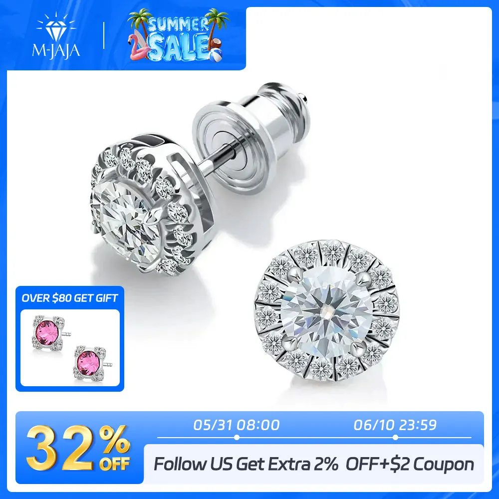 0.3-1CT D Color Moissanite Halo Earrings 925 Sterling Silver Stud Earrings for Women GRA Round Cut Lab Diamond Wedding Jewelry
0.3-1CT D Color Moissanite Halo Earrings 925 Sterling Silver Stud Earrings for Women GRA Round Cut Lab Diamond Wedding Jewelry