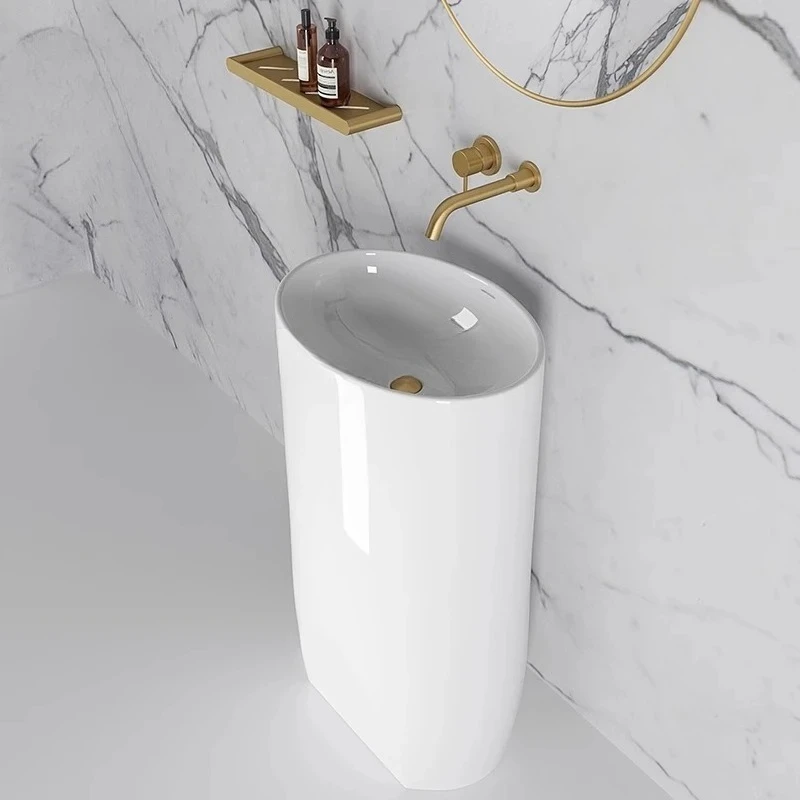 White matte integrated round washbasin washbasin hotel bathroom column basin
White matte integrated round washbasin washbasin hotel bathroom column basin