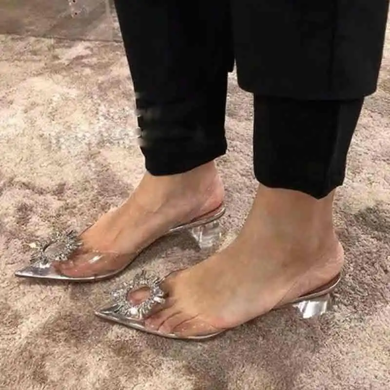 Pointed Toe Thick Heel Sandals Mid-Heel Rhinestone Transparent Sandals Women Fashionable Versatile Open-Toed Slippers Bright
Pointed Toe Thick Heel Sandals Mid-Heel Rhinestone Transparent Sandals Women Fashionable Versatile Open-Toed Slippers Bright