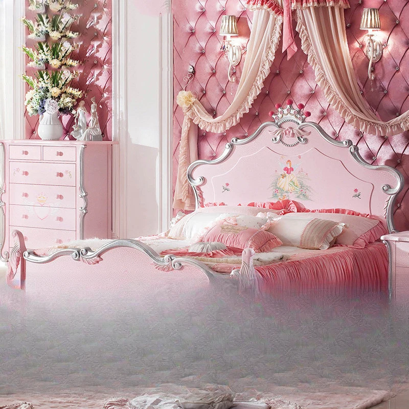 European master bedroom solid wood carving pink princess bed French romantic wedding bed
European master bedroom solid wood carving pink princess bed French romantic wedding bed