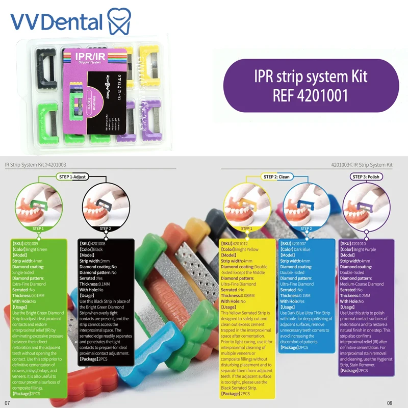 VVDental 1 комплект, стоматологический ортодонтический комплект IPR, межпроксимальные редукционные полоски, полировка эмали, двухсторонняя автоклавируемая уменьшающая пила
VVDental 1 комплект, стоматологический ортодонтический комплект IPR, межпроксимальные редукционные полоски, полировка эмали, двухсторонняя автоклавируемая уменьшающая пила