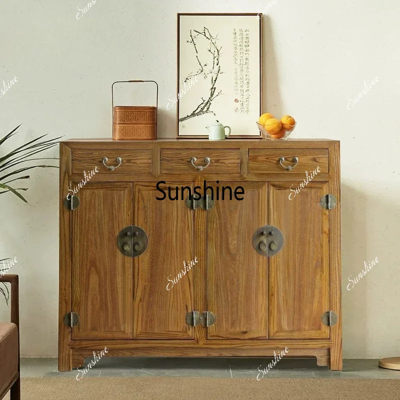 Modern New Chinese Style Simple Old Elm 4-Door Shoe Cabinet
Modern New Chinese Style Simple Old Elm 4-Door Shoe Cabinet