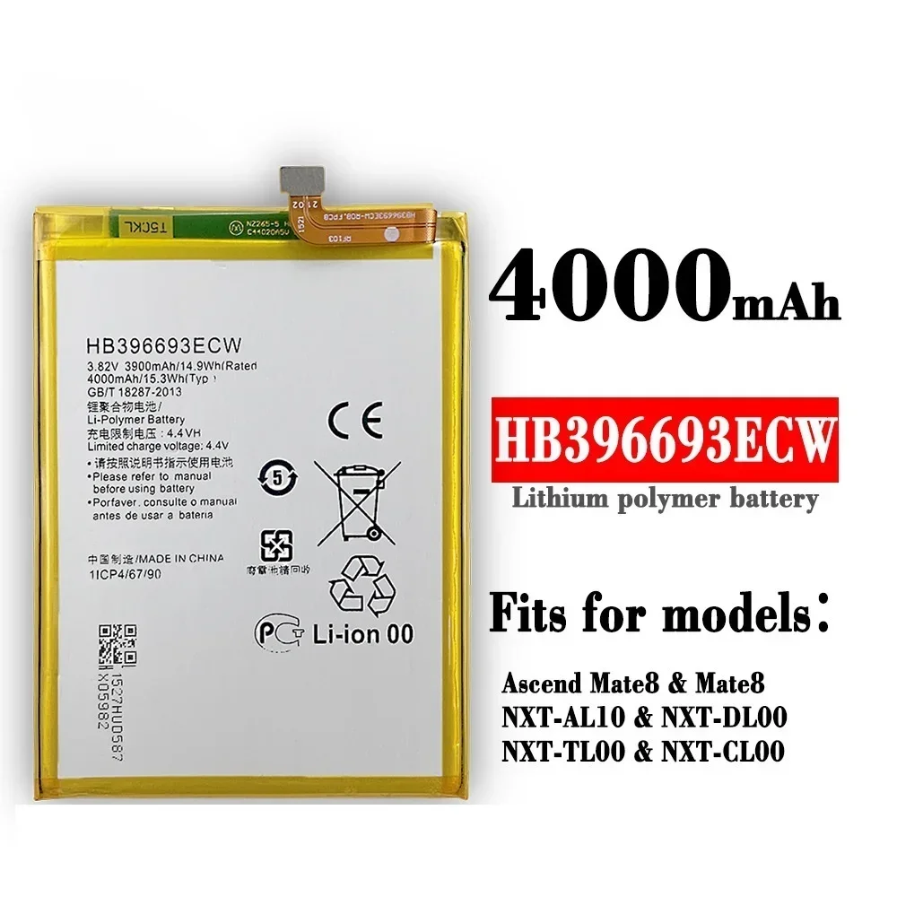 4000mAh HB396693ECW Battery for HUAWEI Mate 8 NXT-AL10 NXT-TL00 NXT-CL00 NXT-DL00 mate8 NXT-L09 NXT-L29 Mobile Phone batteries
4000mAh HB396693ECW Battery for HUAWEI Mate 8 NXT-AL10 NXT-TL00 NXT-CL00 NXT-DL00 mate8 NXT-L09 NXT-L29 Mobile Phone batteries