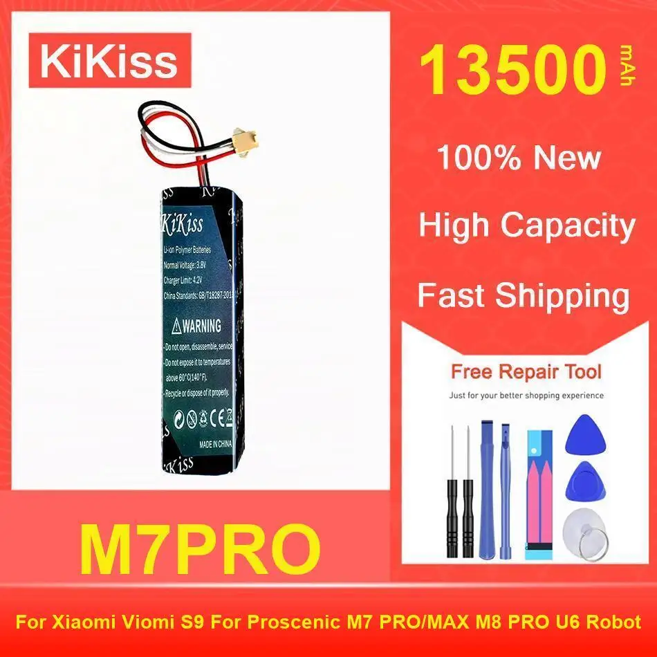 Kikiss Battery 13500Mah M7PRO For Xiaomi Viomi S9 Proscenic M7 PRO/MAX M8 PRO U6 Robot
Kikiss Battery 13500Mah M7PRO For Xiaomi Viomi S9 Proscenic M7 PRO/MAX M8 PRO U6 Robot