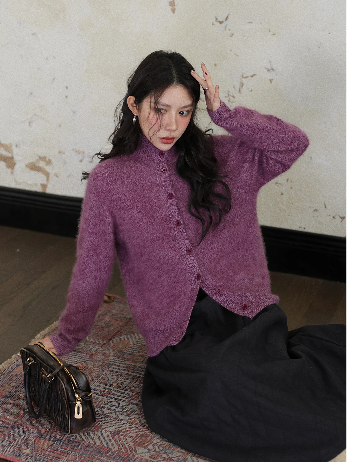 DR Soft Wool Fce Knitted Open Cardigan Women's Winter Warm f High Collar Sweater Straight Cut Long Sve Single Button
DR Soft Wool Fce Knitted Open Cardigan Women's Winter Warm f High Collar Sweater Straight Cut Long Sve Single Button