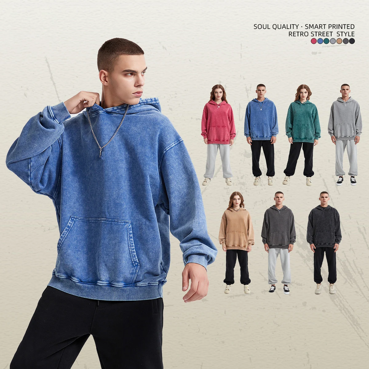 420G High-quality Cotton Hoodie T-shirts Men Woman Loose fitting new style sweater Casual Solid washed Retro Unisex style Hoodie
420G High-quality Cotton Hoodie T-shirts Men Woman Loose fitting new style sweater Casual Solid washed Retro Unisex style Hoodie