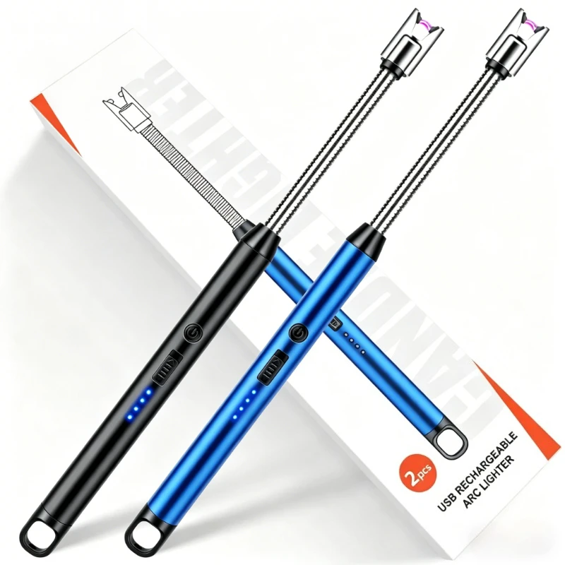 2 Pack Candle Arc Windproof Touch Lighter, USB Rechargeable Lighter with LED Battery Display, Gas Stove Long Lighters
2 Pack Candle Arc Windproof Touch Lighter, USB Rechargeable Lighter with LED Battery Display, Gas Stove Long Lighters