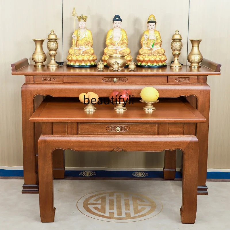 FG28Household solid wood new Chinese-style small shrine offering table, incense Buddha statue offering table 
FG28Household solid wood new Chinese-style small shrine offering table, incense Buddha statue offering table