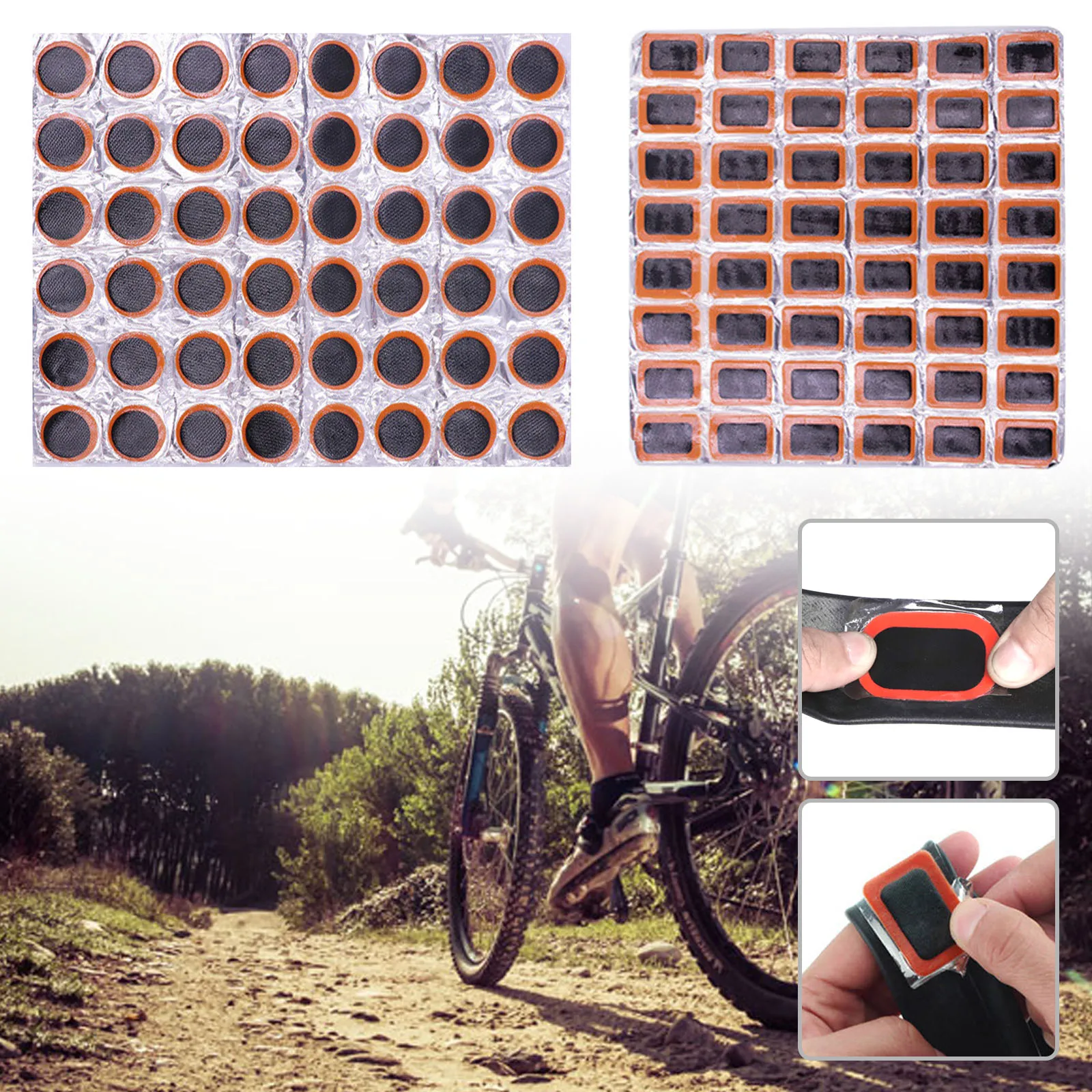 48 Pcs Round/Square Rubber Bicycle Tire Patch Cycle Repair Tools Cycling Bike Tire Tyre Inner Tube Puncture Repair Tool
48 Pcs Round/Square Rubber Bicycle Tire Patch Cycle Repair Tools Cycling Bike Tire Tyre Inner Tube Puncture Repair Tool