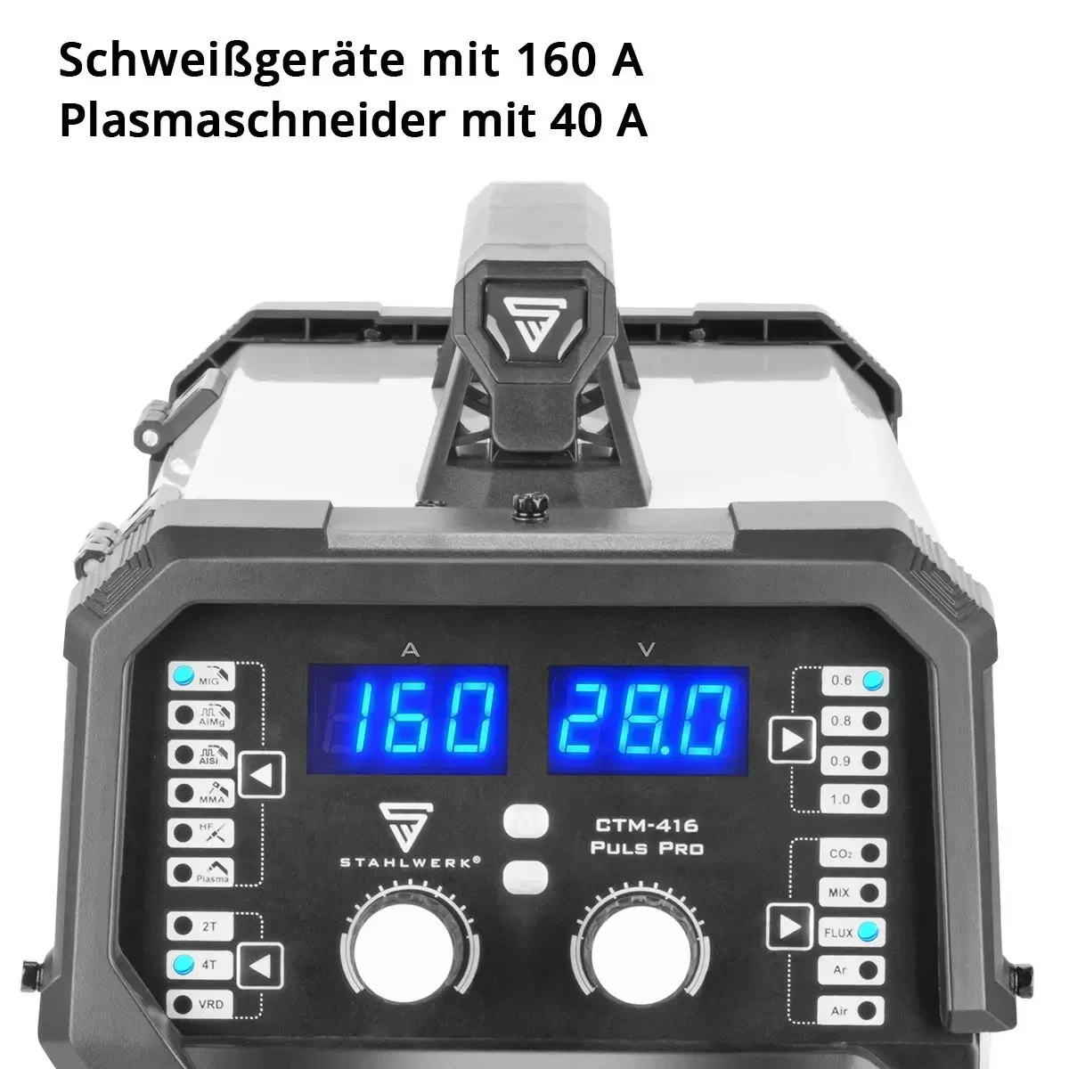 CTM-416 Puls Pro 6-in-1 Combination Welder, 160A Inverter Gas-Shielded MIG Pulse Aluminum Welding Machine
CTM-416 Puls Pro 6-in-1 Combination Welder, 160A Inverter Gas-Shielded MIG Pulse Aluminum Welding Machine