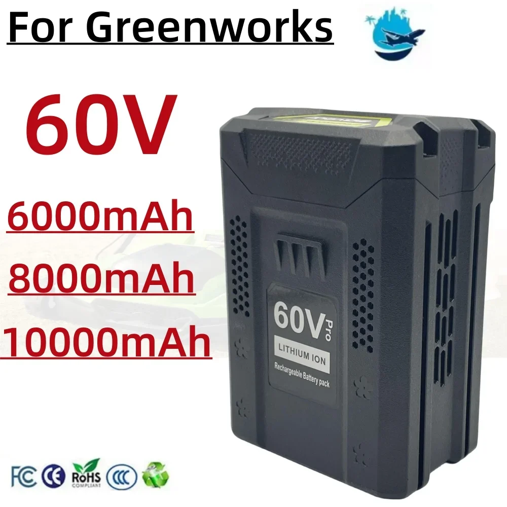 For Greenworks pro 60V 10000mAh Lawn Mower Trimmers Edgers Chainsaws Pole Saws Blower 60V Rechargeable Battery Lithium-ion
For Greenworks pro 60V 10000mAh Lawn Mower Trimmers Edgers Chainsaws Pole Saws Blower 60V Rechargeable Battery Lithium-ion