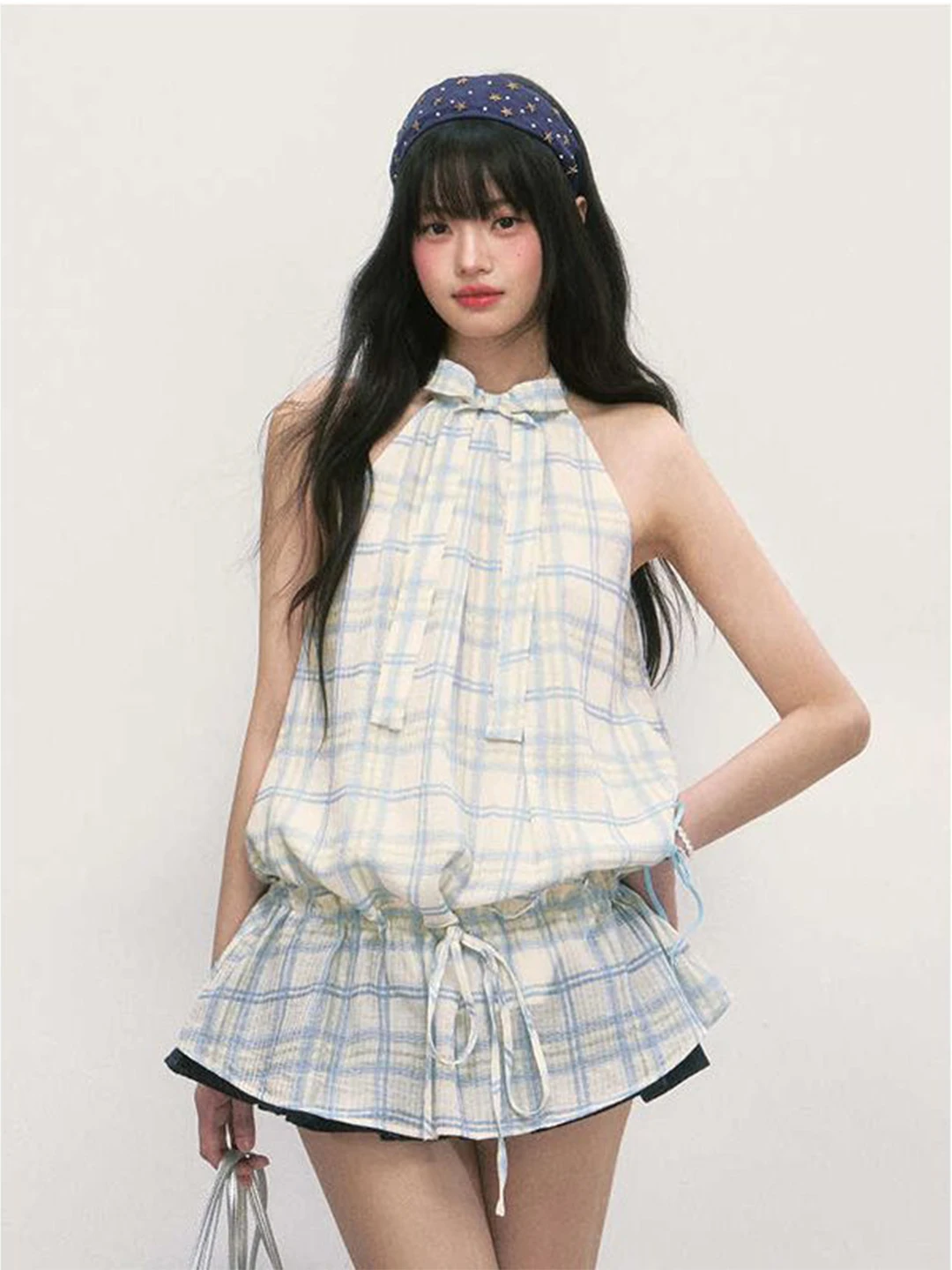 Sweet Style Summer New Plaid Neck Hanging Dress Women's Sleeveless Slimming Vest Skirt Casual A-Line Silhouette Gathered Waist
Sweet Style Summer New Plaid Neck Hanging Dress Women's Sleeveless Slimming Vest Skirt Casual A-Line Silhouette Gathered Waist