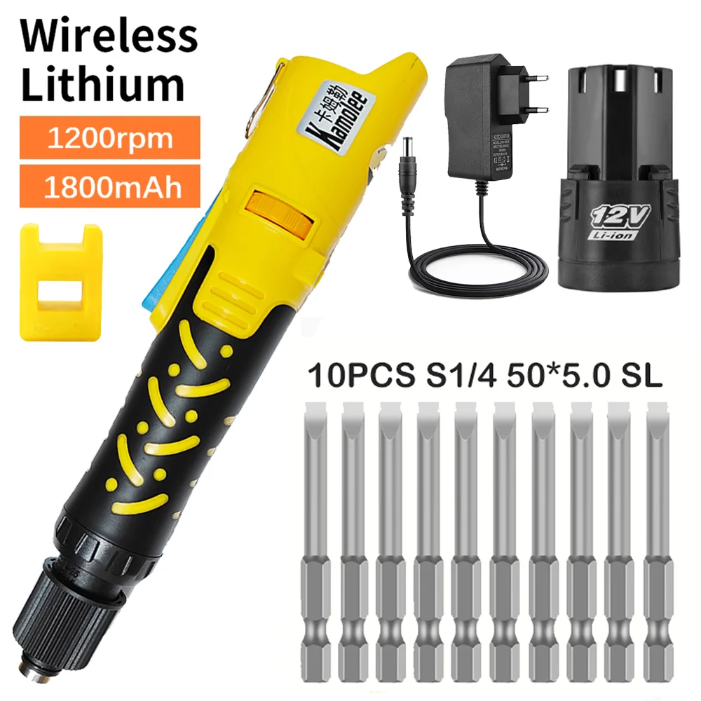 12V Rechargeable Electric Screwdriver with 10pcs 50x5.0mm Slotted Bits Set Multifunction Cordless Electric Screwdriver Hand Tool
12V Rechargeable Electric Screwdriver with 10pcs 50x5.0mm Slotted Bits Set Multifunction Cordless Electric Screwdriver Hand Tool
