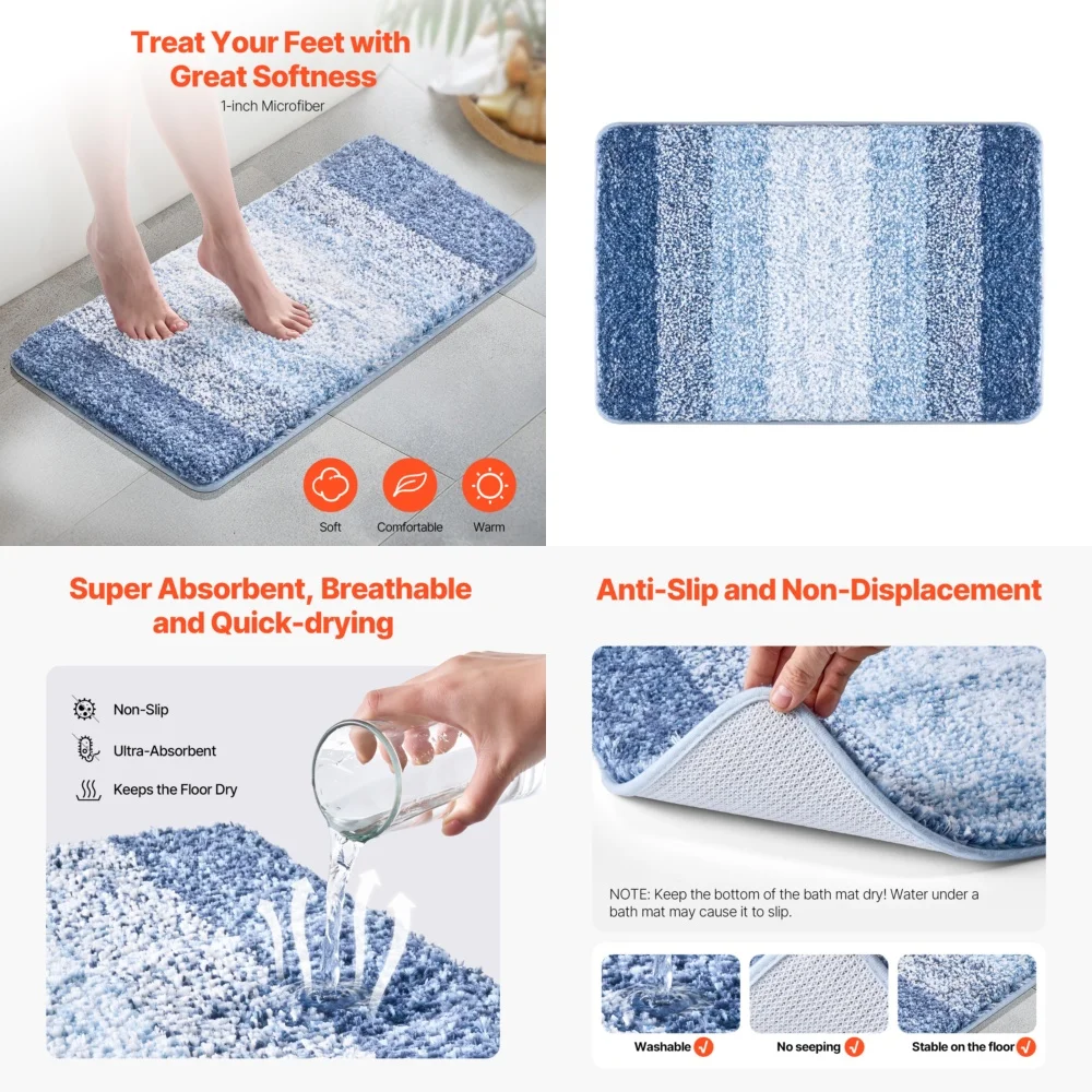 Bathroom Rug 30x20 Absorbent Soft Bath Mat Machine Washable Quick Dry Non Slip for Home Decor Modern Design Plush Floor Mat
Bathroom Rug 30x20 Absorbent Soft Bath Mat Machine Washable Quick Dry Non Slip for Home Decor Modern Design Plush Floor Mat