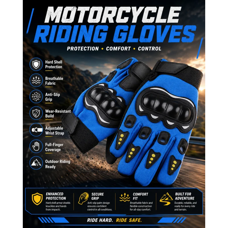 Off-Road Motorcycle Gloves, Full Finger Protective Riding Gloves
Off-Road Motorcycle Gloves, Full Finger Protective Riding Gloves