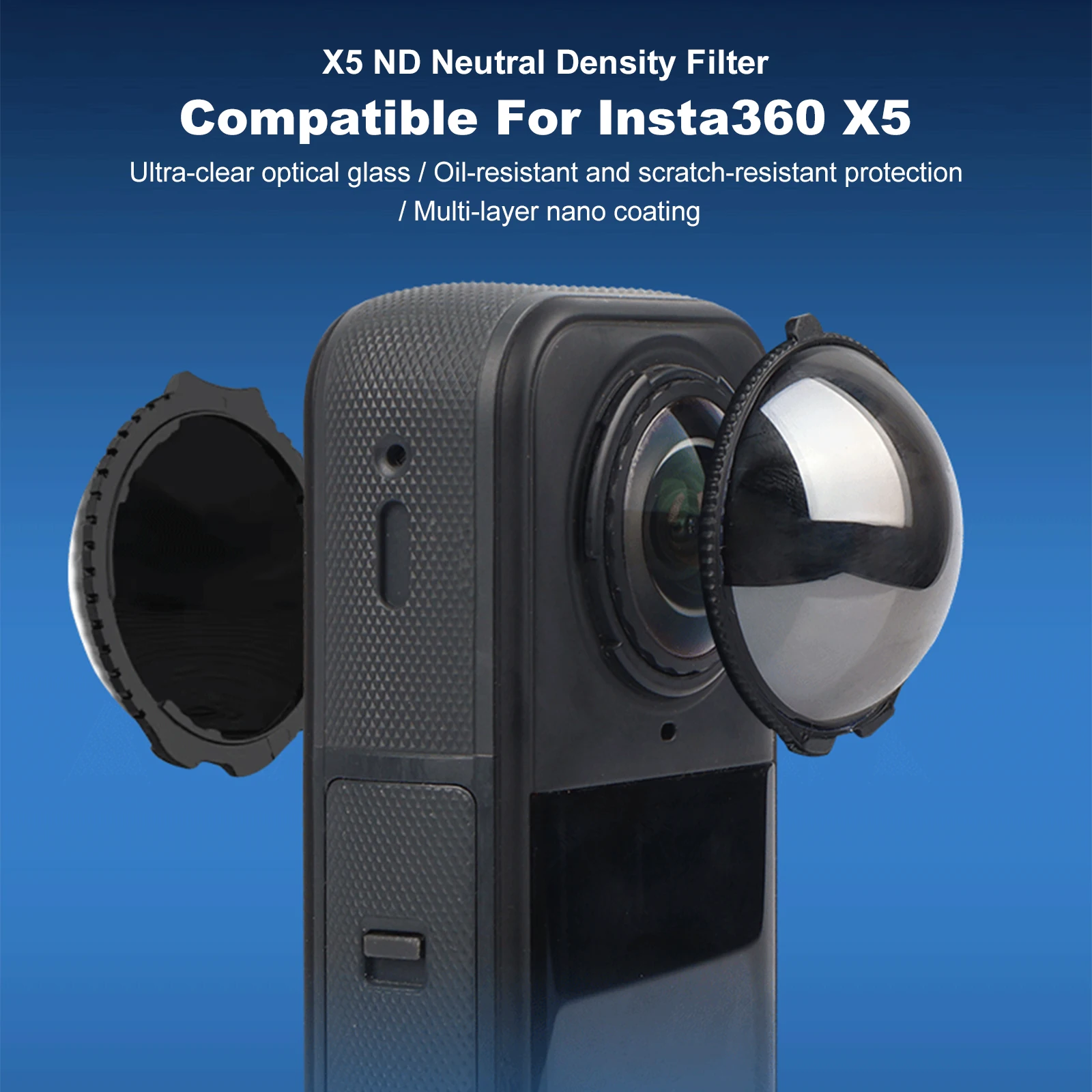 2pcs Lens Filter Set Light Reduction Screw On Dimming Filter Motion Camera Glass Lens for Insta360 X5 Action Camera Accessories
2pcs Lens Filter Set Light Reduction Screw On Dimming Filter Motion Camera Glass Lens for Insta360 X5 Action Camera Accessories