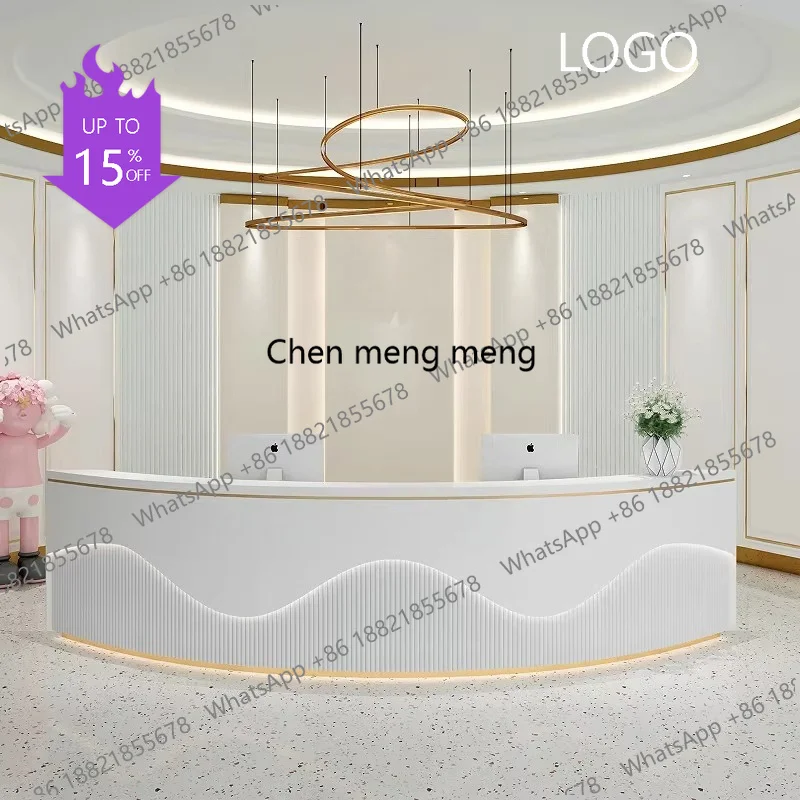 D5556 Nordic Creative Beauty Salon Reception Desk Modern Arc Hotel Reception Desk Art Gallery Office Furniture balcao
D5556 Nordic Creative Beauty Salon Reception Desk Modern Arc Hotel Reception Desk Art Gallery Office Furniture balcao