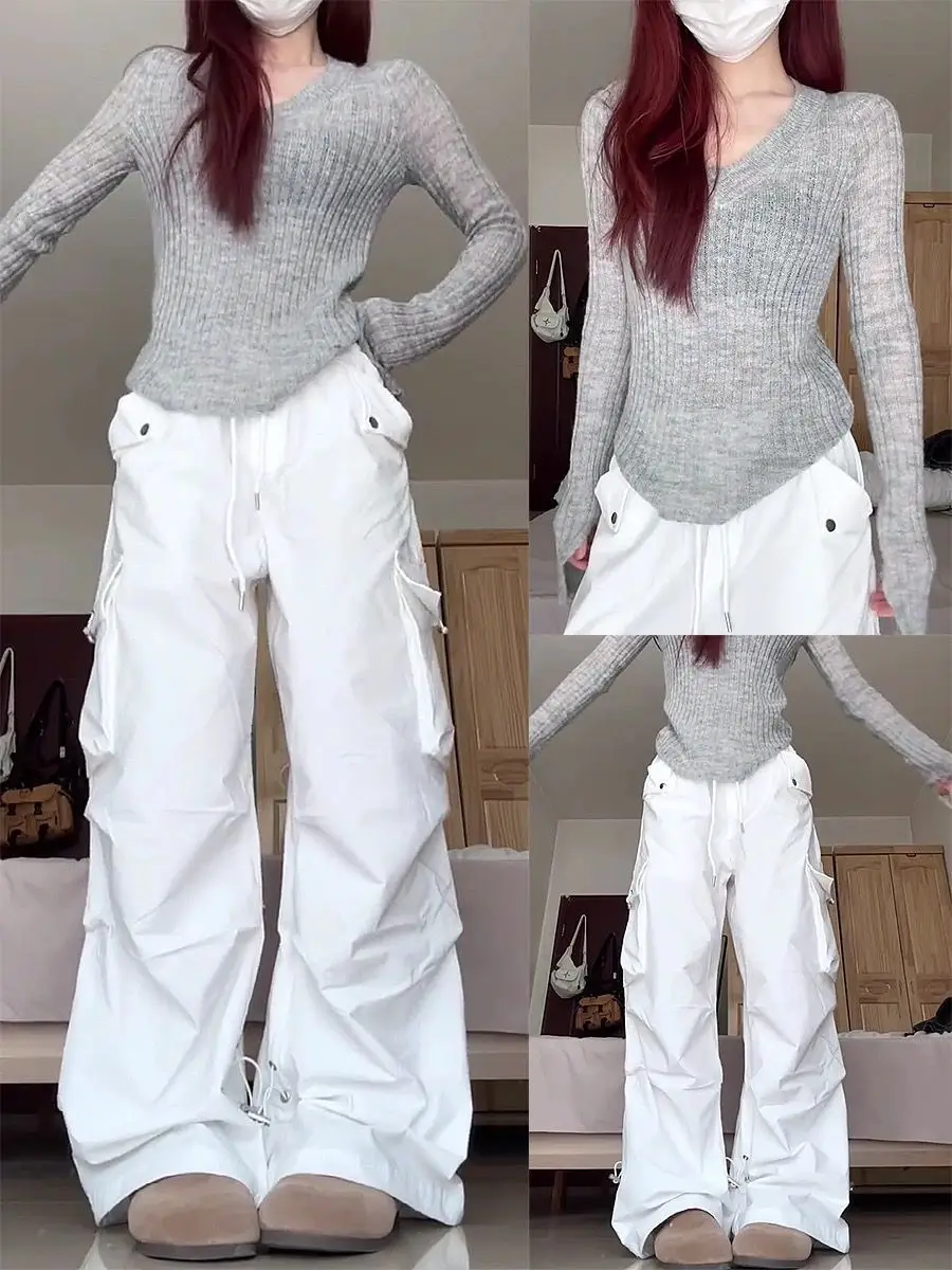 White design overalls American retro straight paratrooper pants autumn and winter loose and versatile casual sports pants tide
White design overalls American retro straight paratrooper pants autumn and winter loose and versatile casual sports pants tide