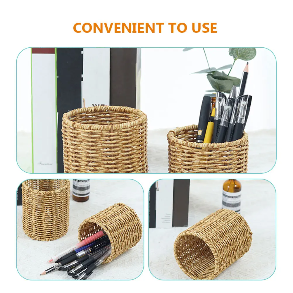 Woven Pen Holder 95x95x10 Round Desk Organizer Plastic Pencil Container Large Capacity Stationery Cup Ruler Storage Imitation
Woven Pen Holder 95x95x10 Round Desk Organizer Plastic Pencil Container Large Capacity Stationery Cup Ruler Storage Imitation