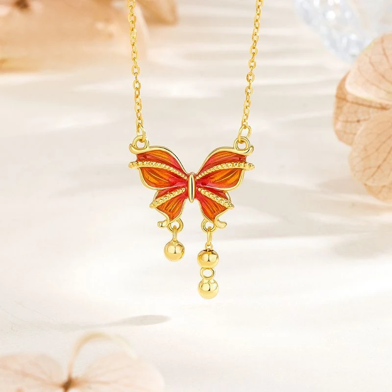 Dawn's Jewel S925 Sterling Silver Butterfly Round Bead Tassel Necklace For Women Red Enamel
Dawn's Jewel S925 Sterling Silver Butterfly Round Bead Tassel Necklace For Women Red Enamel