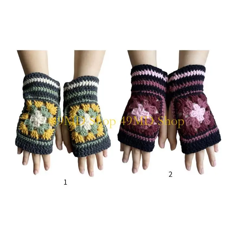 49MD Wrist Length Knit Glove Winter Half Finger Floral Pattern Glove for Teens Skiing
49MD Wrist Length Knit Glove Winter Half Finger Floral Pattern Glove for Teens Skiing
