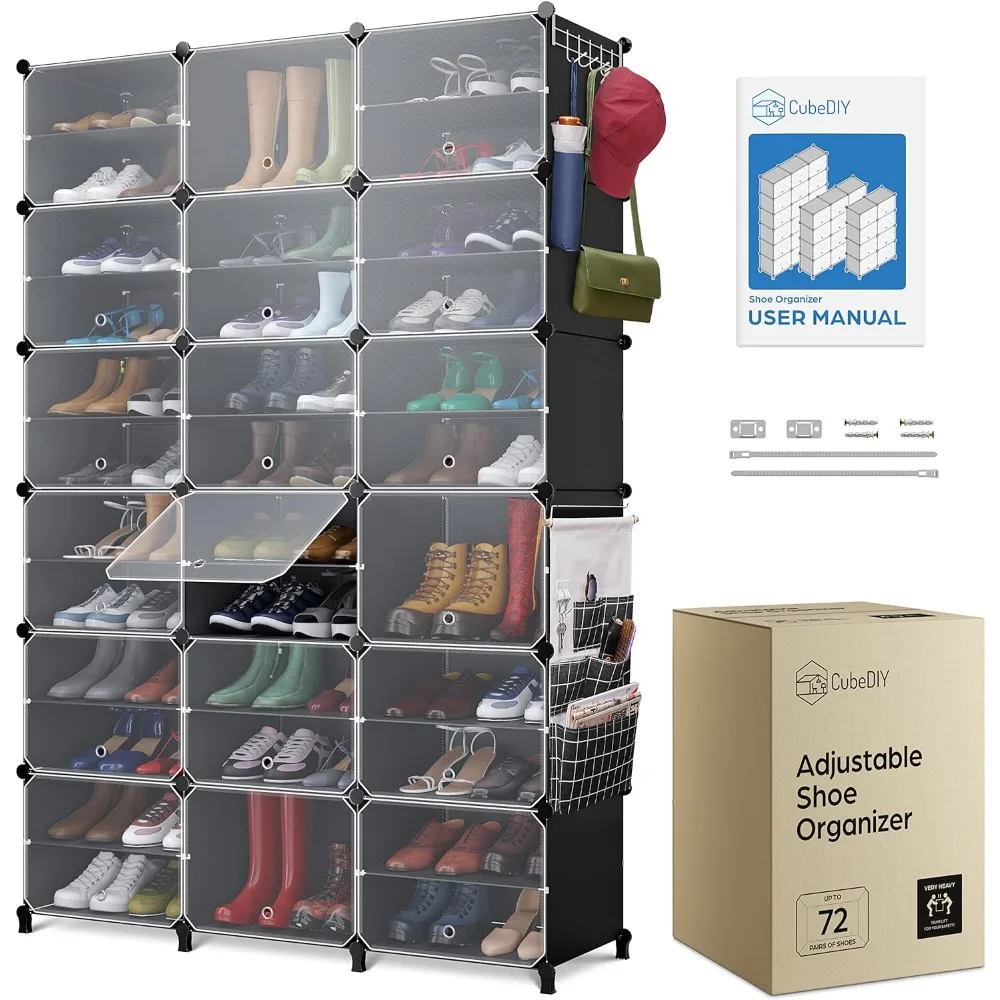 Shoe Organizer Cabinet Up To 72 Pairs, Closet-Portable with See-Through Door (Clear, Plastic, Stackable), Shoe Cabinet
Shoe Organizer Cabinet Up To 72 Pairs, Closet-Portable with See-Through Door (Clear, Plastic, Stackable), Shoe Cabinet
