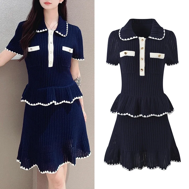an Blue Knitted Dr Collar Splicing Lace Trimmed Early Autumn New Sle Small Fraance Sle Women's Dr
an Blue Knitted Dr Collar Splicing Lace Trimmed Early Autumn New Sle Small Fraance Sle Women's Dr