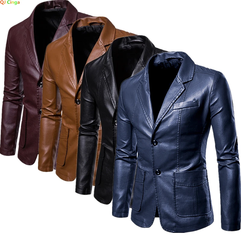 Spring Autumn Fashion New Men's Lapel Leather Dress Suit Coat / Male Business Casual Pu Blazers Jacket Big Size M-5XL 6XL
Spring Autumn Fashion New Men's Lapel Leather Dress Suit Coat / Male Business Casual Pu Blazers Jacket Big Size M-5XL 6XL