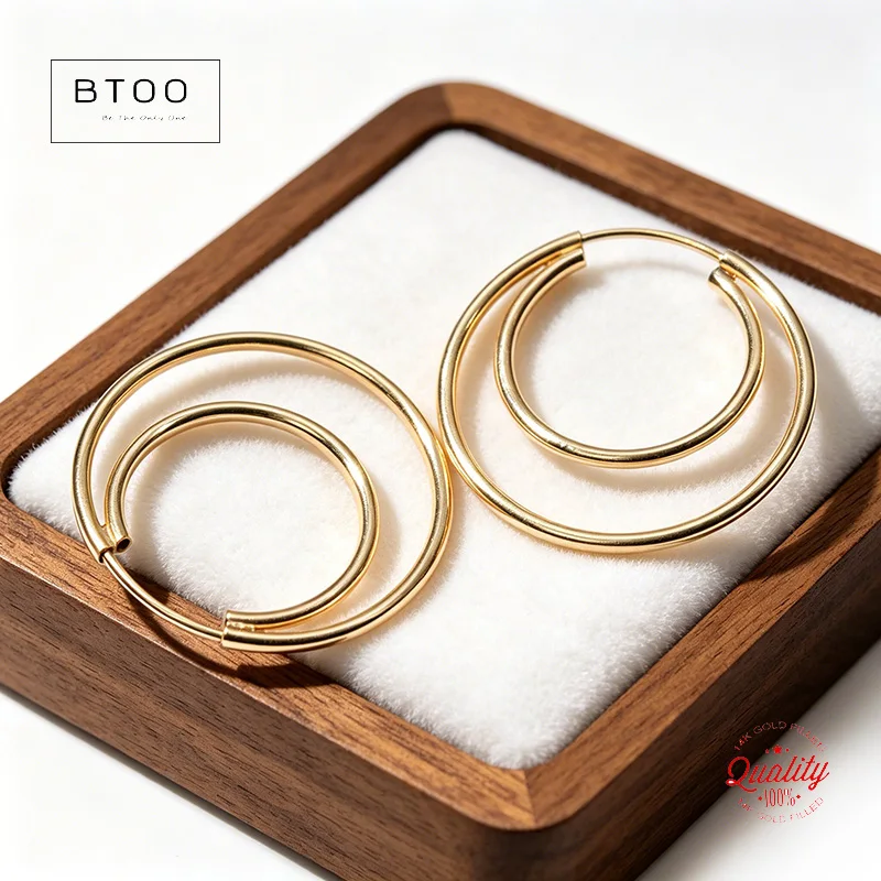 14K Gold Filled Bohemia Double Endless Hoop Earrings Women's Fashion Gold Stud Jewelry Brincos Pendientes Oorbellen
14K Gold Filled Bohemia Double Endless Hoop Earrings Women's Fashion Gold Stud Jewelry Brincos Pendientes Oorbellen