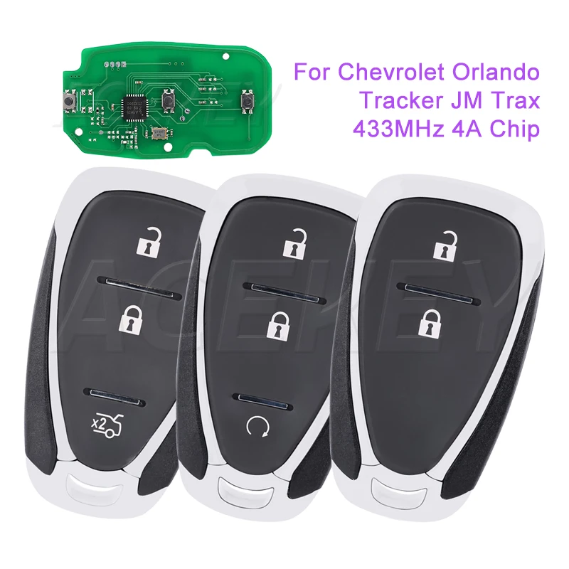 Smart Car Key Fob for Chevrolet Orlando JM Trax Tracker 433.92MHz 4A Chip Keyless Remote Key Battery CR2032 with Blade 2/3 BTS
Smart Car Key Fob for Chevrolet Orlando JM Trax Tracker 433.92MHz 4A Chip Keyless Remote Key Battery CR2032 with Blade 2/3 BTS