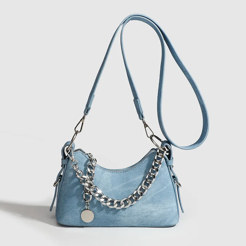 Chain Denim Armpit Bag Crossbody Bags for Women Shoulder Bag Versatile Purse and Handbags Designer Bags Sac À Main Femme 2026
Chain Denim Armpit Bag Crossbody Bags for Women Shoulder Bag Versatile Purse and Handbags Designer Bags Sac À Main Femme 2026