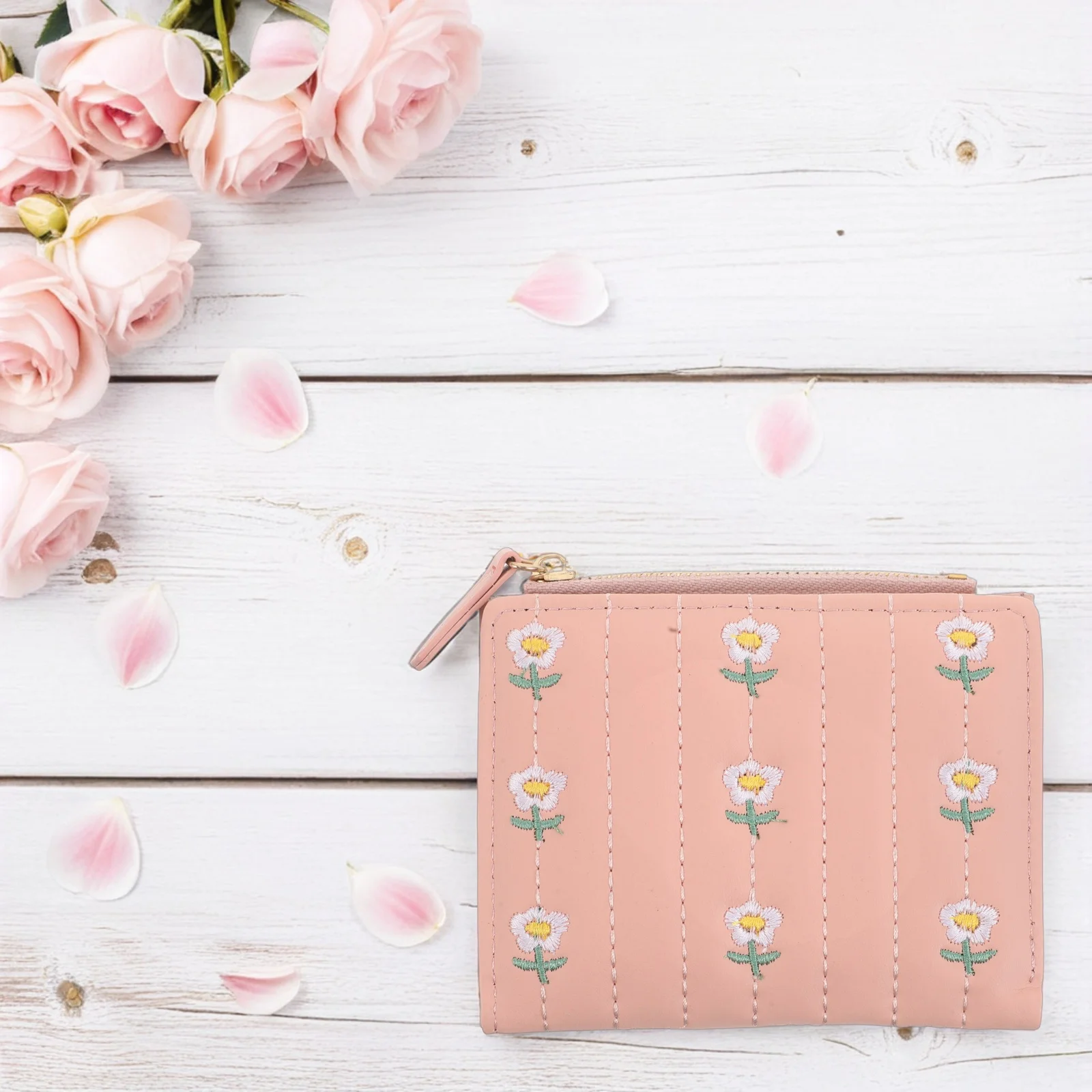 Women Small Cute Wallet PU Floral Embroidered Compact Bifold Card Holder Coin Purse Soft Material Travel Casual Use
Women Small Cute Wallet PU Floral Embroidered Compact Bifold Card Holder Coin Purse Soft Material Travel Casual Use