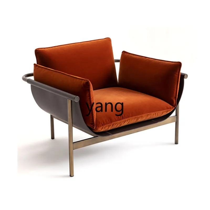 LMM living room leisure chair saddle leather single sofa chair hotel stainless steel back armchair
LMM living room leisure chair saddle leather single sofa chair hotel stainless steel back armchair