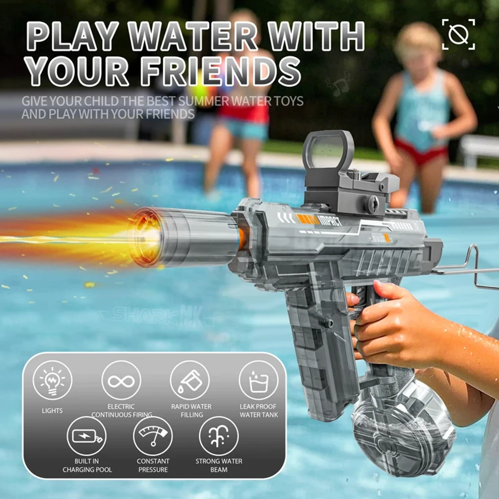 New Electric Water Gun With light Sprays Flame Effect Continuously High-pressure High-speed Powerful Outdoor Water Gun Toys USB
New Electric Water Gun With light Sprays Flame Effect Continuously High-pressure High-speed Powerful Outdoor Water Gun Toys USB