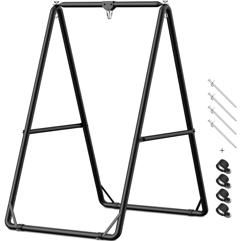 Hammock Chair Stand, Swing Stand with 3 Hooks Fit for Most Hanging Chairs, Ground Nails for Outdoor and Rubber Clamps
Hammock Chair Stand, Swing Stand with 3 Hooks Fit for Most Hanging Chairs, Ground Nails for Outdoor and Rubber Clamps