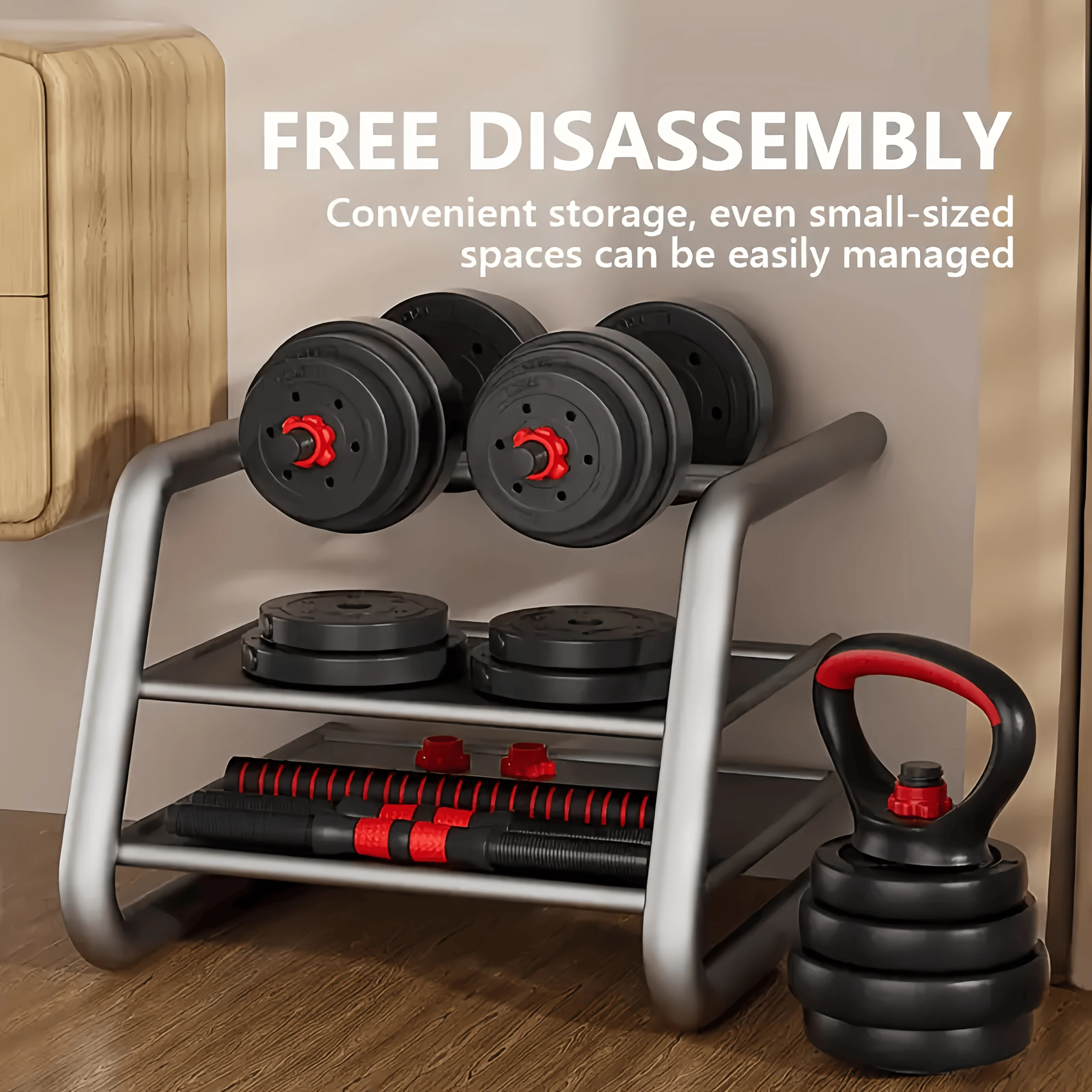 Adjustable Dumbbell Set, 90 Lbs Free Weight Set with Upgrade Nuts, 4-in-1 Weight Set Can Be Used As Kettlebell, Barbell, Push-Up Rack, Home Fitness Workout, for Men/Women
Adjustable Dumbbell Set, 90 Lbs Free Weight Set with Upgrade Nuts, 4-in-1 Weight Set Can Be Used As Kettlebell, Barbell, Push-Up Rack, Home Fitness Workout, for Men/Women