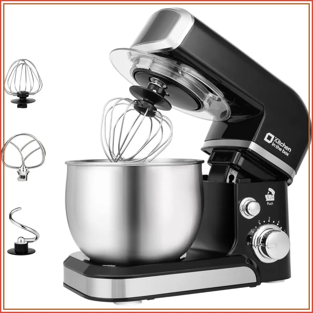 Kitchen in the Box Stand Mixer, 3.2Qt Small Electric Food Mixer, 6 Speeds Portable Lightweight Kitchen Mixer with Egg Whisk, Dough Hook, Flat Beater
Kitchen in the Box Stand Mixer, 3.2Qt Small Electric Food Mixer, 6 Speeds Portable Lightweight Kitchen Mixer with Egg Whisk, Dough Hook, Flat Beater
