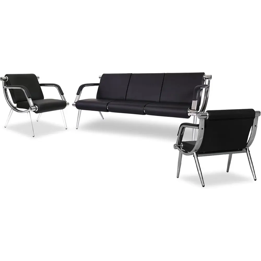 5-Seat Waiting Room Chairs - 3pcs Modern Reception Chairs or Barber Bench, Black PU Leather
5-Seat Waiting Room Chairs - 3pcs Modern Reception Chairs or Barber Bench, Black PU Leather